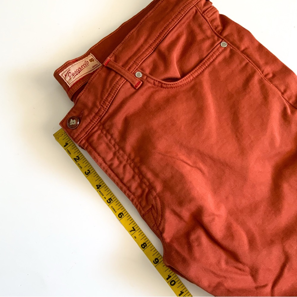 Pescarolo Rust Orange Cotton Pants Made in Italy - Picture 10 of 12
